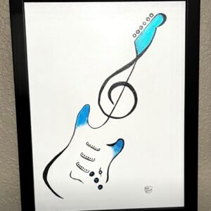 Fender Guitar #2 (Framed)  14”x17”
