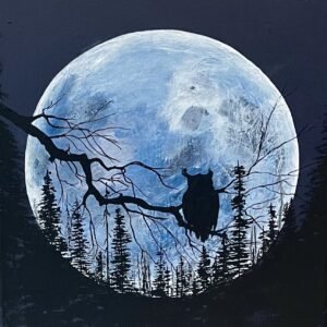 Owl and a Blue Moon 11”x14”