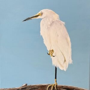 Small Egret on a Dead Tree 14”x18”