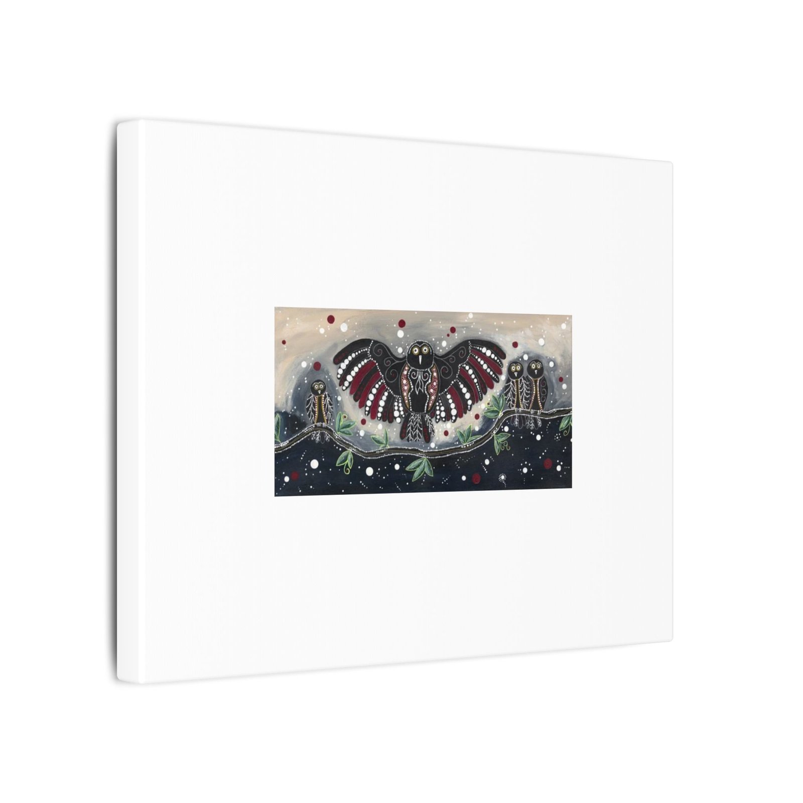 Dot Owls - Matte Canvas, Stretched, 0.75" (Multi-Size) - Image 2