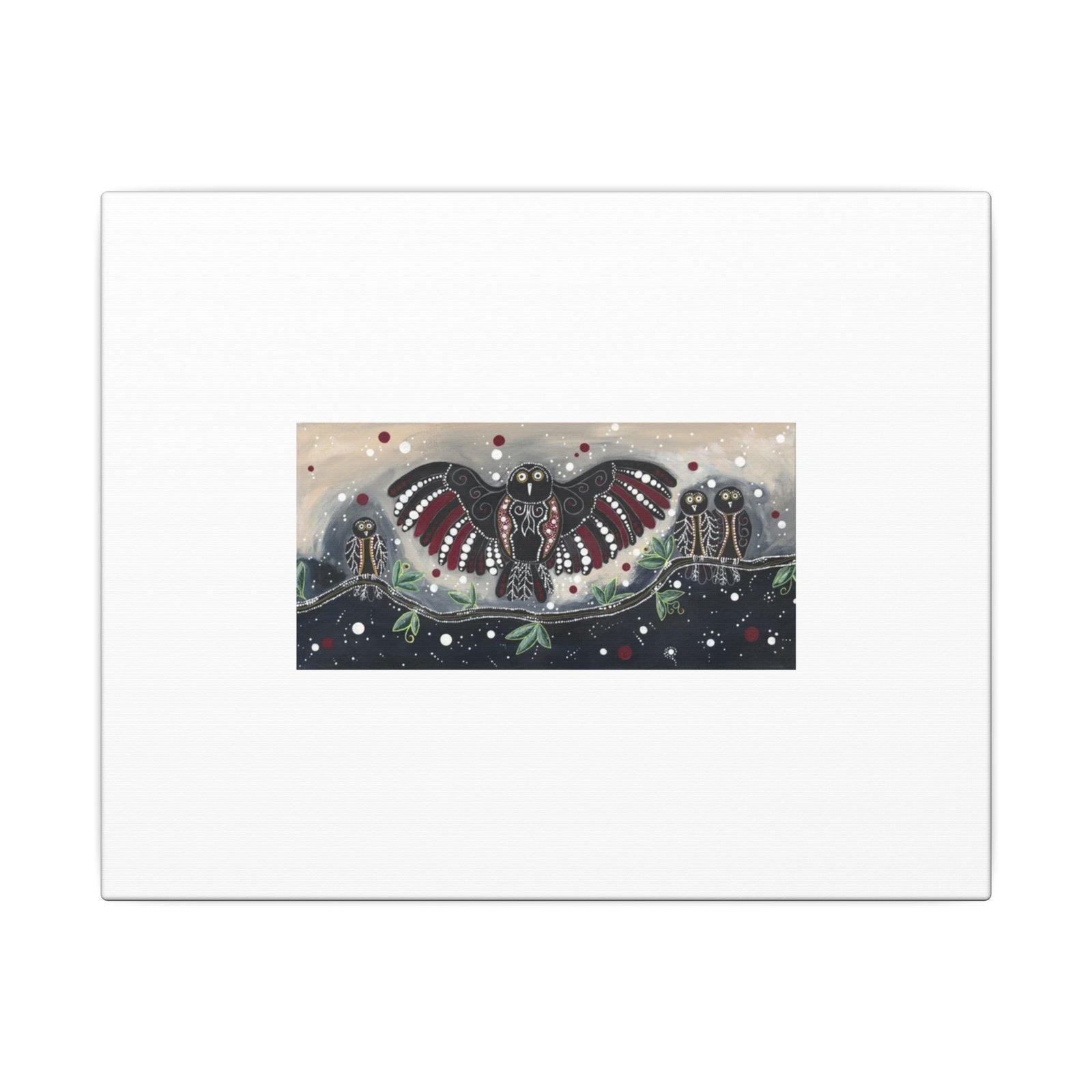 Dot Owls - Matte Canvas, Stretched, 0.75" (Multi-Size)