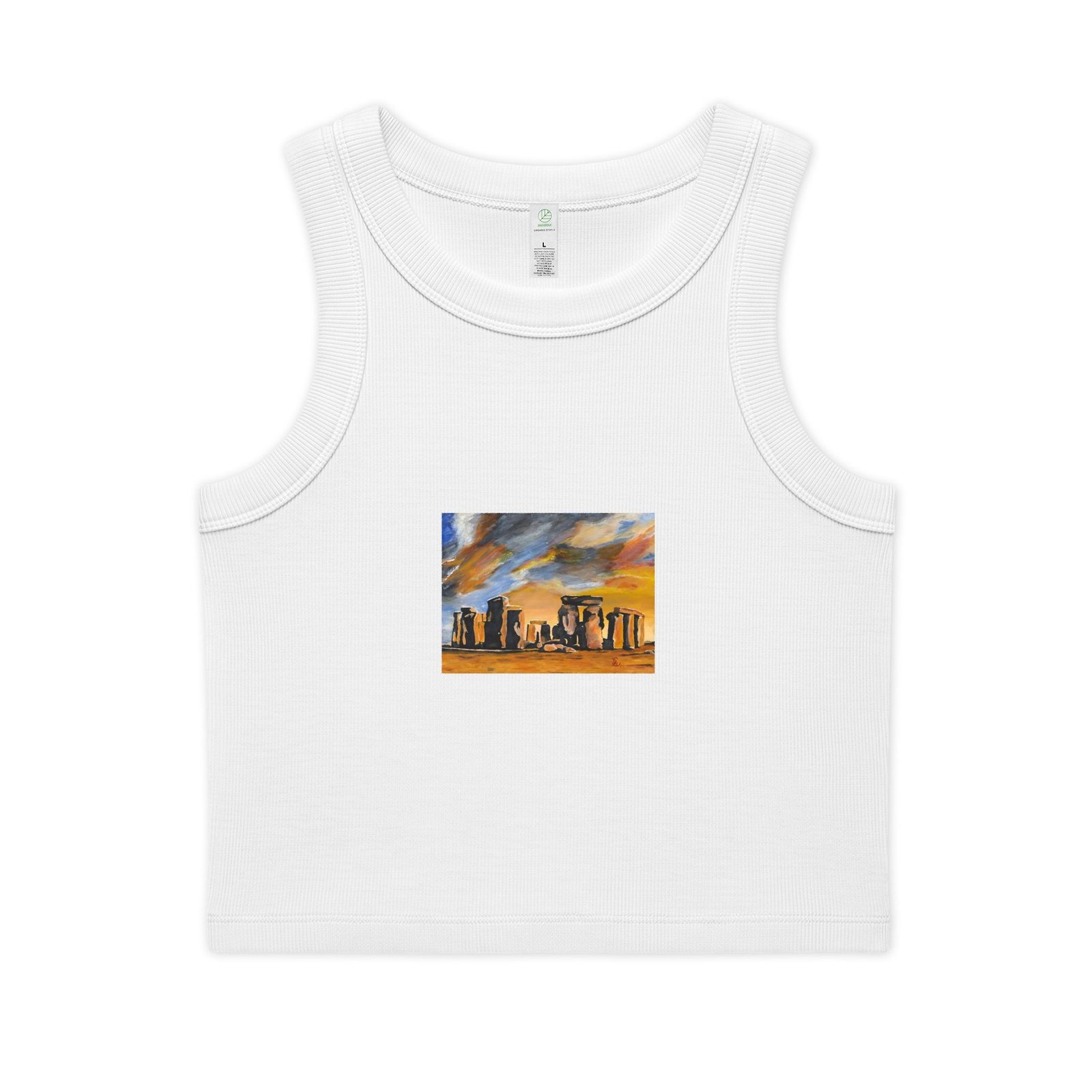 Stonehenge - Women's Organic Rib Crop Tank