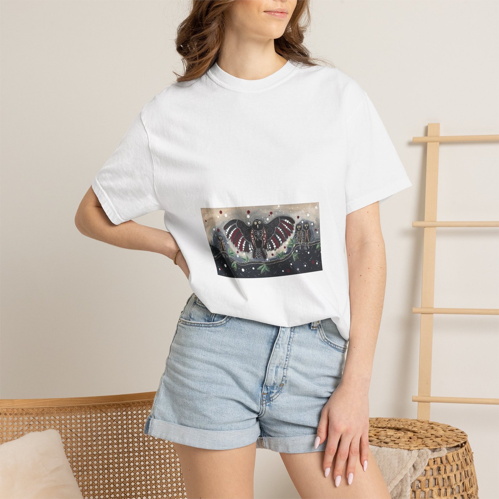Dot Owls - Unisex Garment-Dyed T-shirt - Image 3