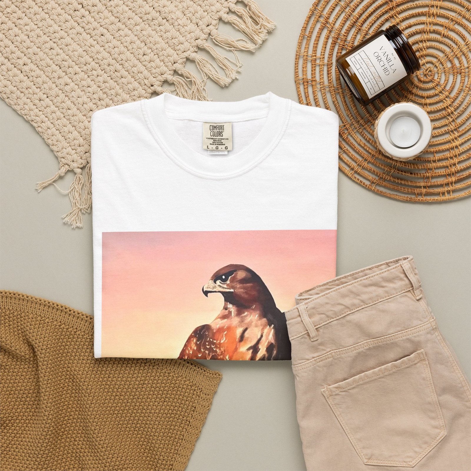 Hawk - Unisex Garment-Dyed T-shirt - Image 3