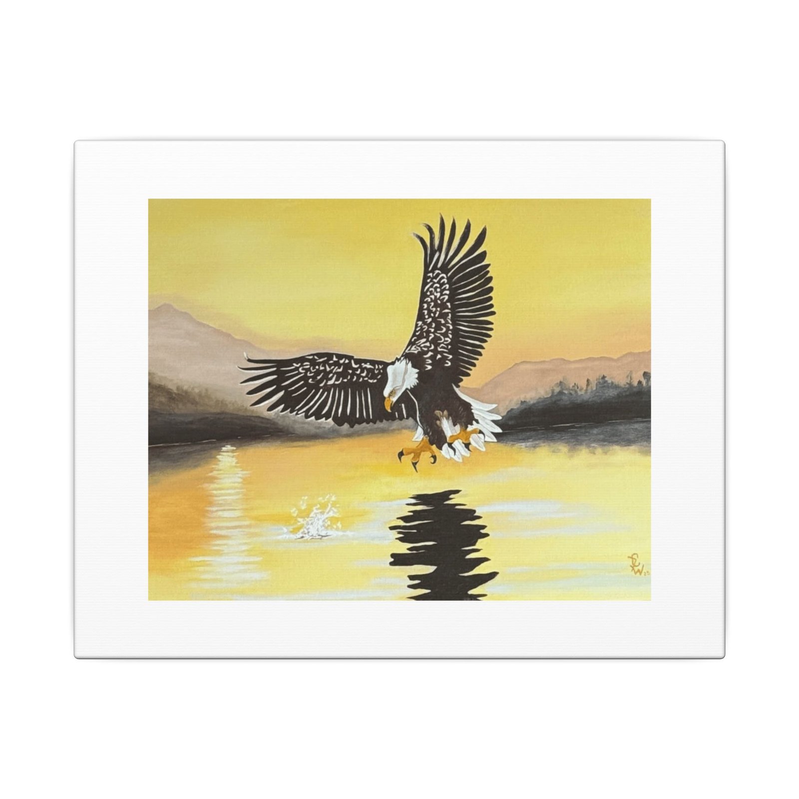 Eagle Fishing - Matte Canvas, Stretched, 0.75" (Multi-Size)