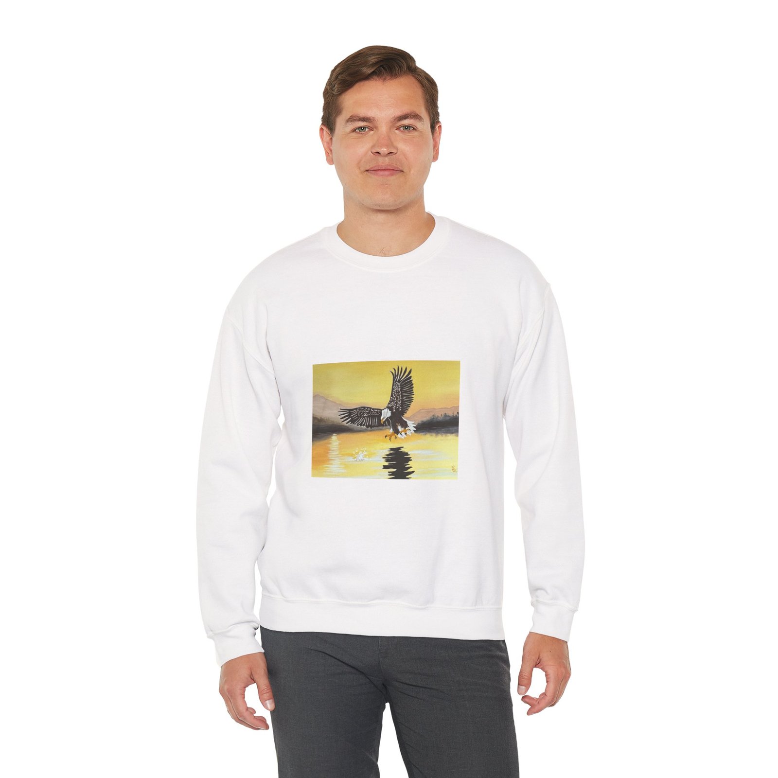 Eagle Fishing - Unisex Heavy Blend™ Crewneck Sweatshirt - Image 5